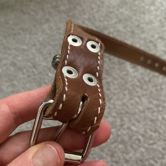 NEW set of leather 2 collar + leash - Picture 14 of 15